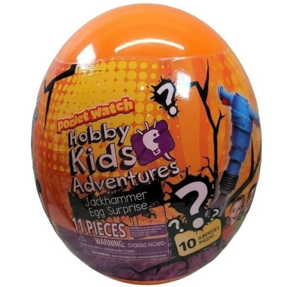 Pocket Watch Hobby Kids‎ Adventures Jackhammer Egg Surprise Kids Orange 10in Toy